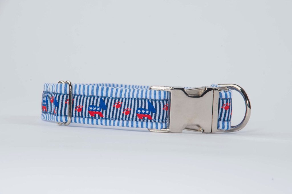 Preppy Seersucker Blue Dog Democrat Collar