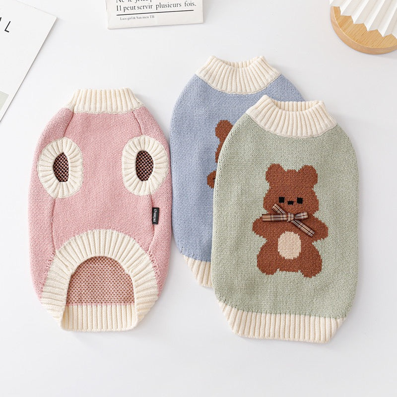 Sweet Bear Printed Dog Cat Sweater