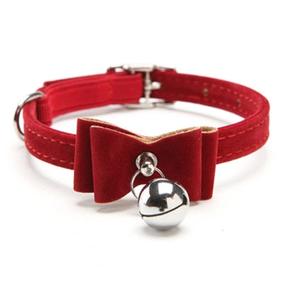 Elastic Bowtie Cat Dog Collar With Bell