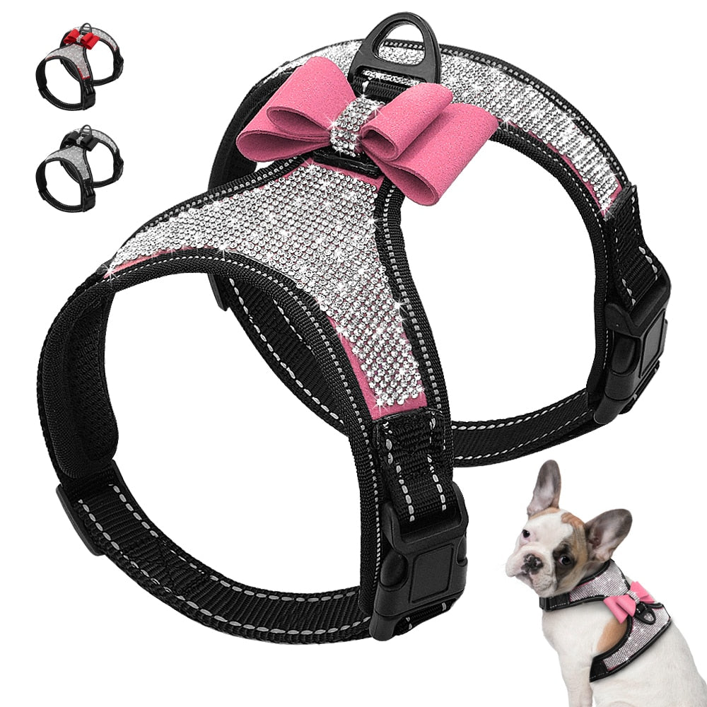 Spangle Bowknot Dog Harness