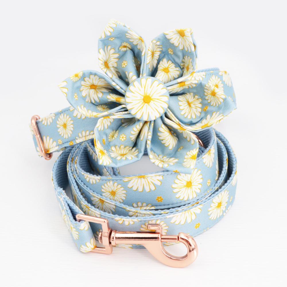 Daisy Printed Dog Cat Collar&Leash Set