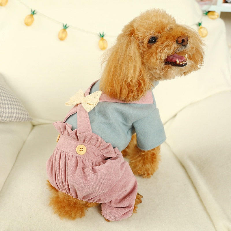 Cute Bowknot Four-legged Dog Clothes