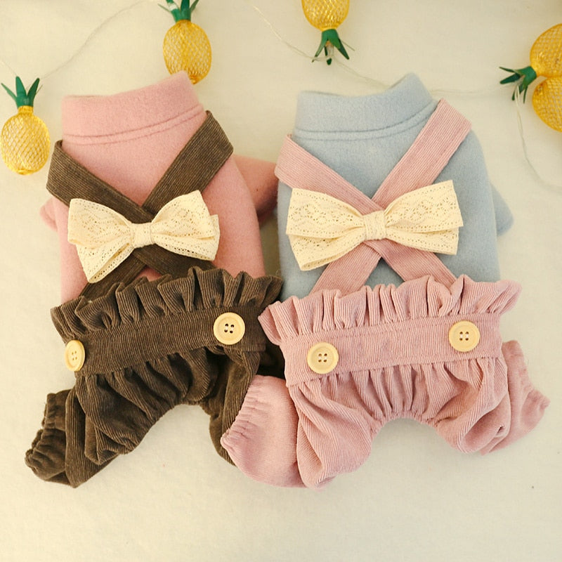 Cute Bowknot Four-legged Dog Clothes