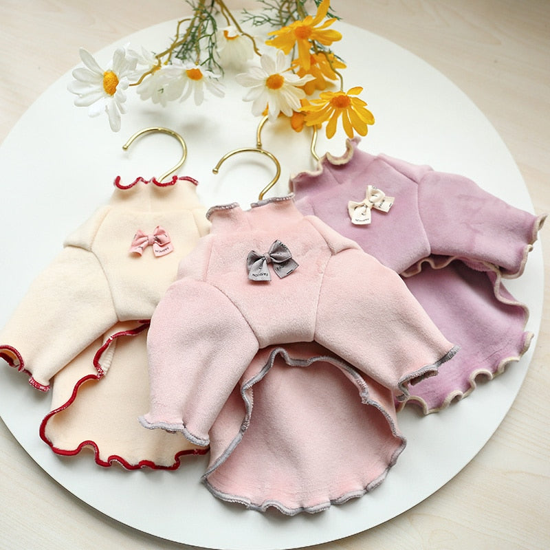 Bowknot Velvet Dog Clothes