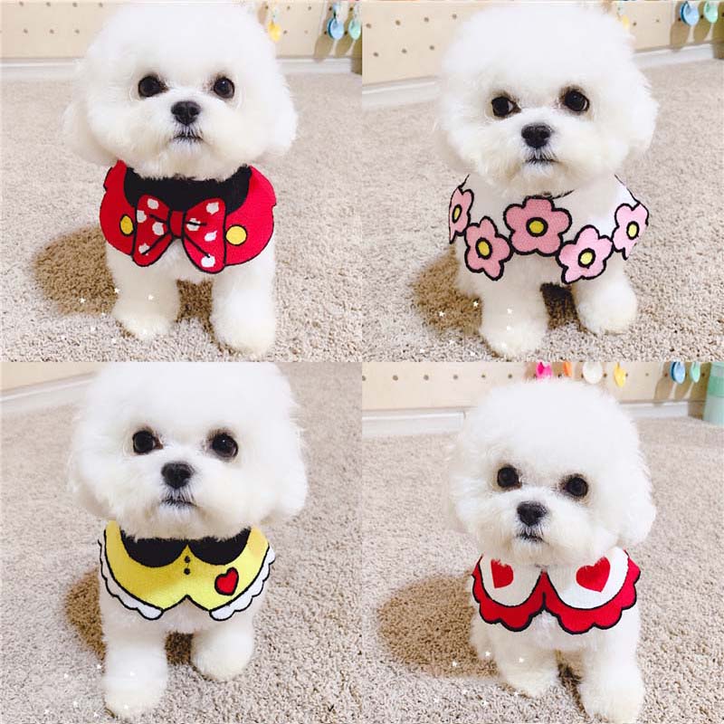 Cartoon Dog Cat Bandana Bibs