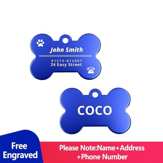 Bone Shaped Personalized ID Dog Tags