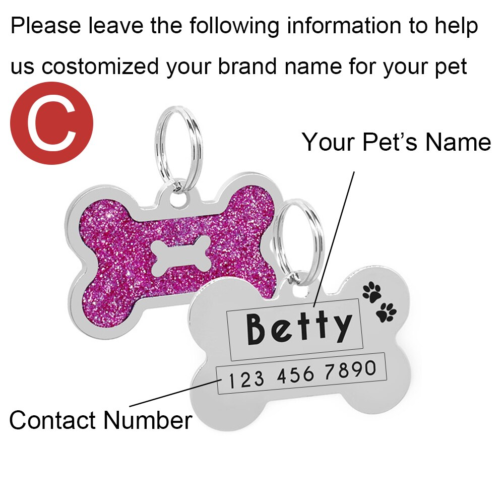 Bling Bone Personalized ID Dog Tags