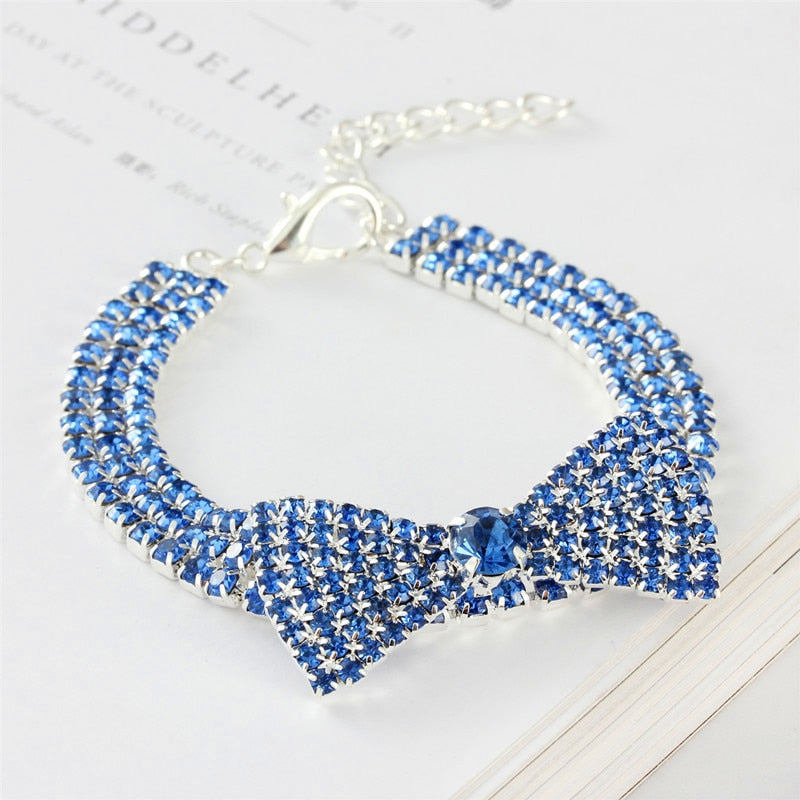 Rhinestone Bowknot Dog Cat Collar