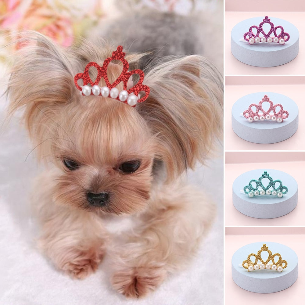 Crown Shape Hair Clips For Dog Cat