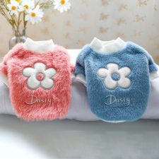 Flower Printed Fleece Dog Cat Clothes