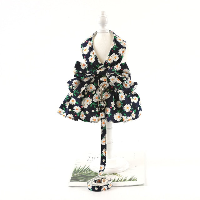 Floral Puppy Dress&Leash Set