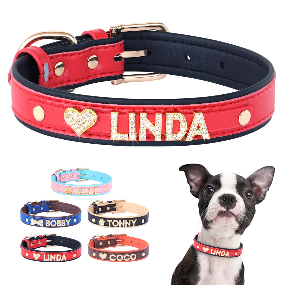 Personalized Rhinestone Dog Cat Collar