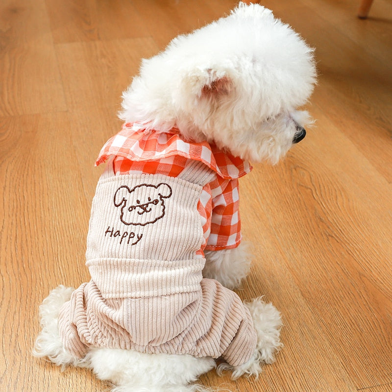 Ruffled Collar Dog Jumpsuit Coat