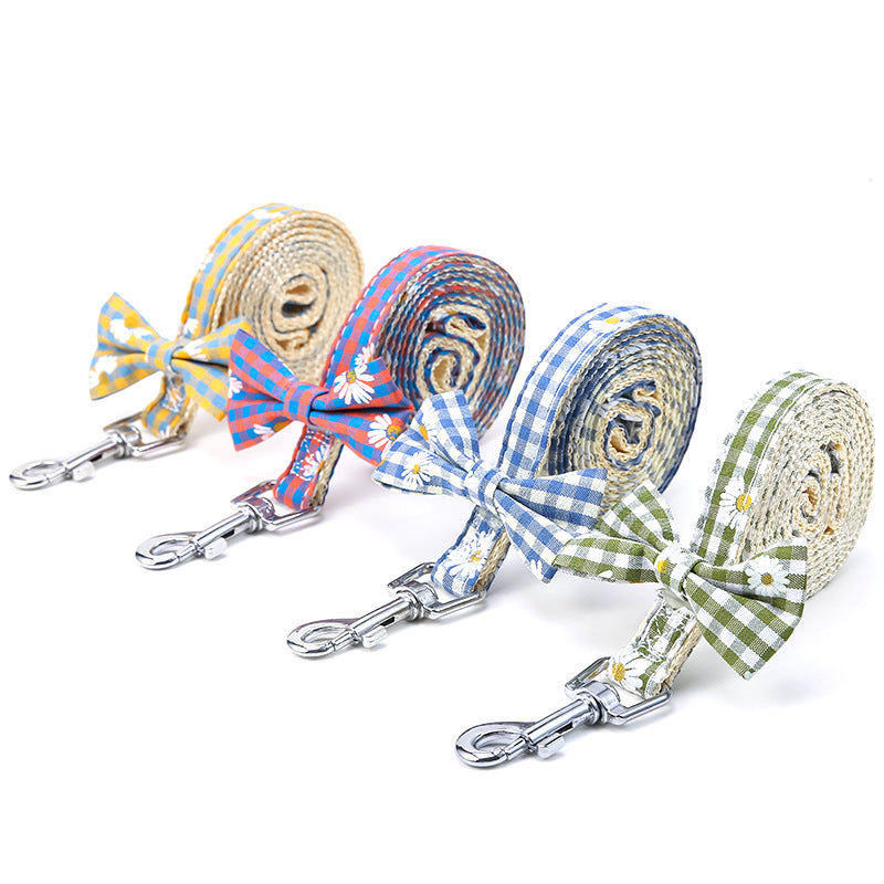 Daisy Plaid Puppy Harness Leash Set