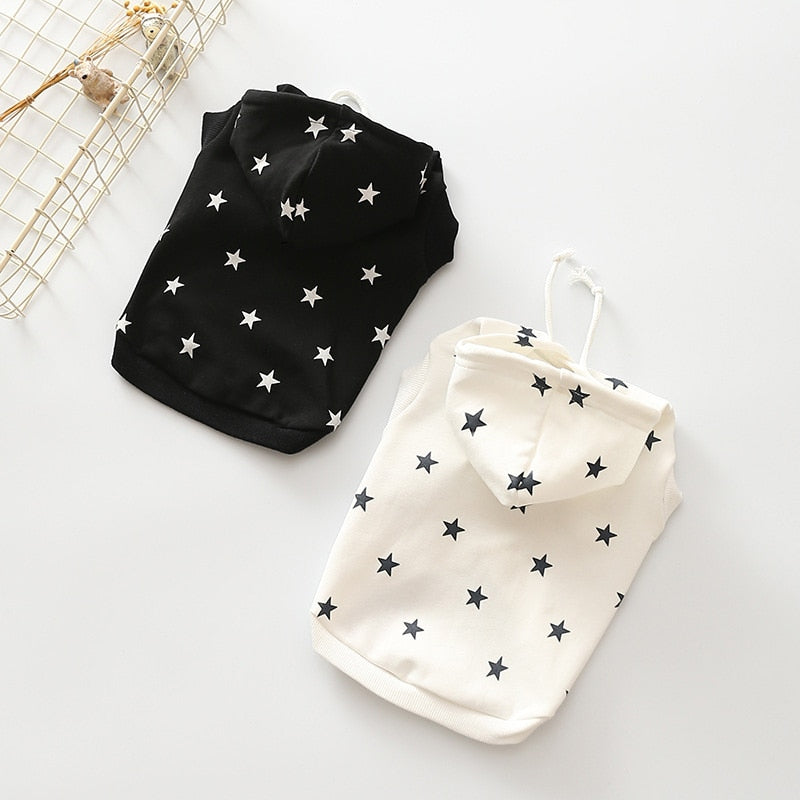 Star Printed Dog Hoodie