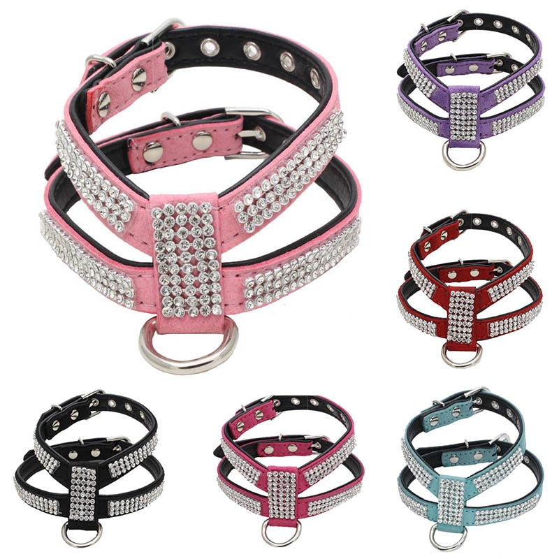 Rhinestone Adjustable Dog Harness